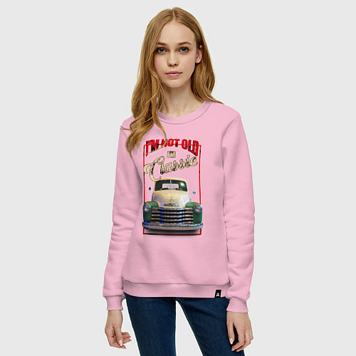 Женский свитшот Классика автомобиль Chevrolet Thriftmaster / Светло-розовый – фото 3