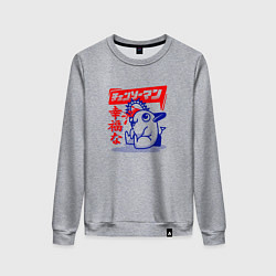 Свитшот хлопковый женский Человек бензопила - почита, цвет: меланж