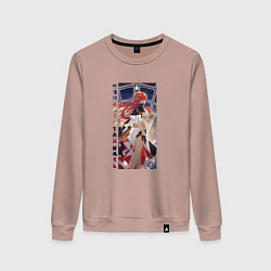 Свитшот хлопковый женский Улыбка Химеко, цвет: пыльно-розовый