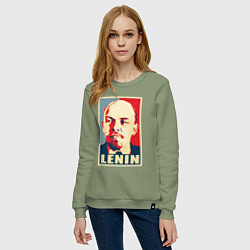 Свитшот хлопковый женский Lenin, цвет: авокадо — фото 2