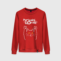 Свитшот хлопковый женский My Chemical Romance rock cat, цвет: красный