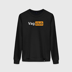 Свитшот хлопковый женский Vag club, цвет: черный