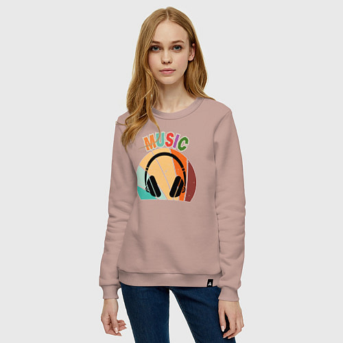 Женский свитшот Music phones / Пыльно-розовый – фото 3