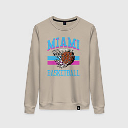 Свитшот хлопковый женский Basket Miami, цвет: миндальный