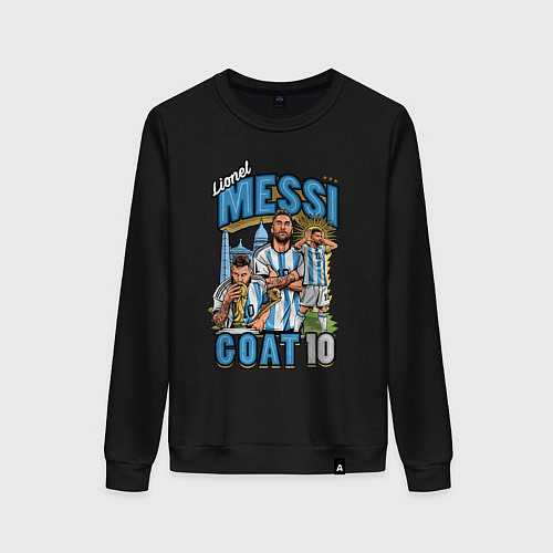 Женский свитшот Лионель Месси Аргентина 10 / Черный – фото 1