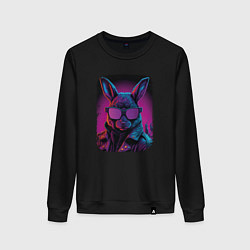 Свитшот хлопковый женский Neon Rabbit Style, цвет: черный