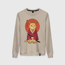 Женский свитшот Samurai kimono cat