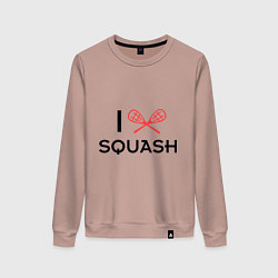 Свитшот хлопковый женский I Love Squash, цвет: пыльно-розовый