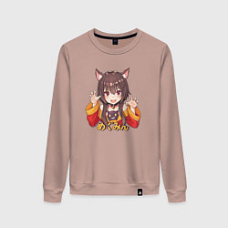 Свитшот хлопковый женский Megu nyan, цвет: пыльно-розовый