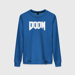 Свитшот хлопковый женский Doom nightmare mode, цвет: синий