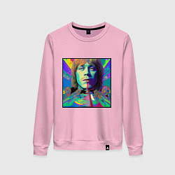 Свитшот хлопковый женский Brian Jones Glitch Modern Art, цвет: светло-розовый