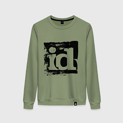 Свитшот хлопковый женский ID software logo, цвет: авокадо