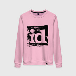 Свитшот хлопковый женский ID software logo, цвет: светло-розовый
