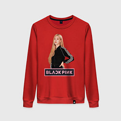 Свитшот хлопковый женский Блэкпинк Роза, цвет: красный