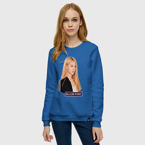 Женский свитшот Blackpink Rose music / Синий – фото 3