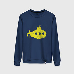 Свитшот хлопковый женский Желтая подводная лодка, цвет: тёмно-синий