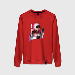 Свитшот хлопковый женский Саймон, цвет: красный