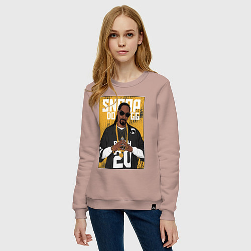 Женский свитшот Snoop dogg с цепями / Пыльно-розовый – фото 3
