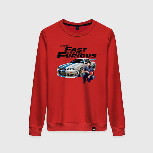 Женский свитшот Брайан ОКоннер Nissan Skyline R34 / Красный – фото 1