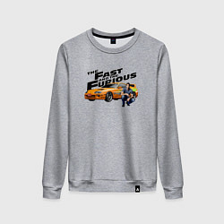 Свитшот хлопковый женский Пол Уокер Toyota supra MK4, цвет: меланж