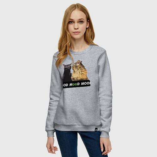 Женский свитшот Черный и рыжий кот - Mood / Меланж – фото 3