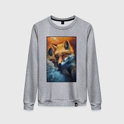 Свитшот хлопковый женский Милые лисички, цвет: меланж