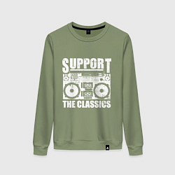 Свитшот хлопковый женский Support the classic, цвет: авокадо