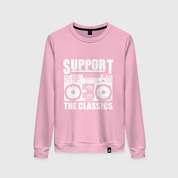Свитшот хлопковый женский Support the classic, цвет: светло-розовый