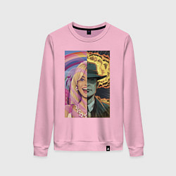 Свитшот хлопковый женский Barbie Oppenheimer, цвет: светло-розовый