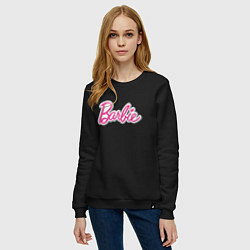 Свитшот хлопковый женский Barbie title, цвет: черный — фото 2