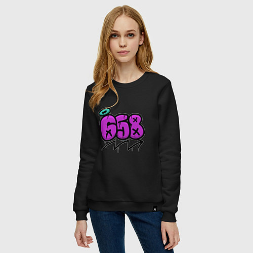 Женский свитшот 658 граффити / Черный – фото 3