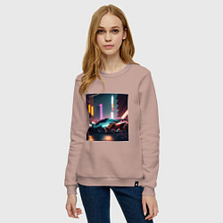 Свитшот хлопковый женский Суперавто, цвет: пыльно-розовый — фото 2