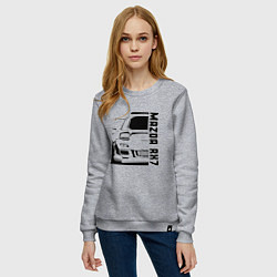 Свитшот хлопковый женский Mazda RX7, цвет: меланж — фото 2