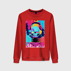 Женский свитшот Cool skull - cyberpunk - pop art