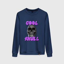 Свитшот хлопковый женский Cool Skull, цвет: тёмно-синий