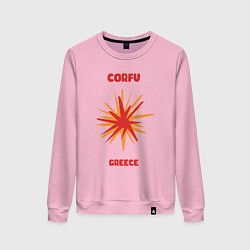Свитшот хлопковый женский Корфу - Греция, цвет: светло-розовый