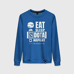 Свитшот хлопковый женский Дота 2 на повторе, цвет: синий