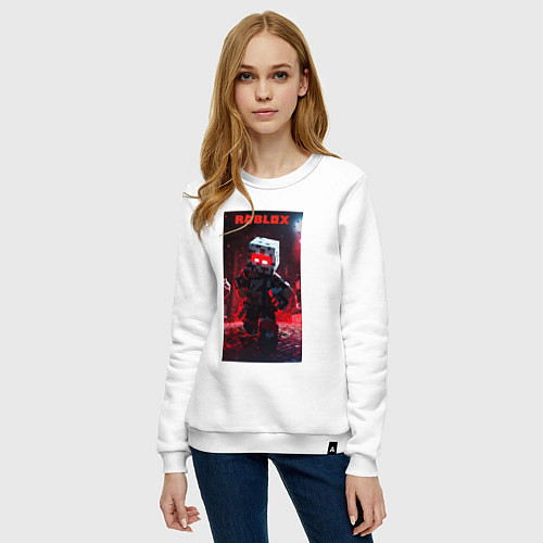 Женский свитшот Roblox red style / Белый – фото 3