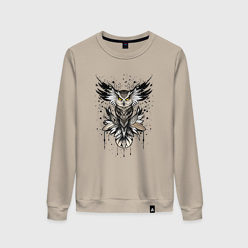 Женский свитшот Сова викинга / Миндальный – фото 1