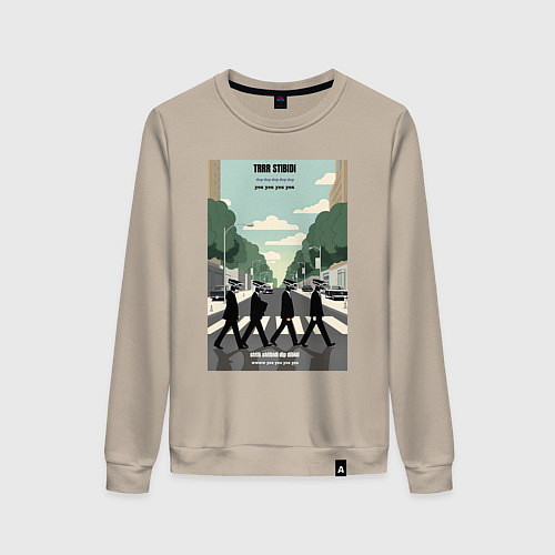 Женский свитшот Skibidi toilet Beatles cameramen / Миндальный – фото 1