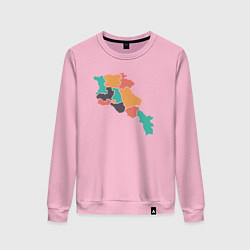 Свитшот хлопковый женский Области Армении, цвет: светло-розовый