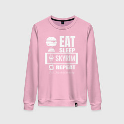Свитшот хлопковый женский Скайрим The Elder Scrolls, цвет: светло-розовый