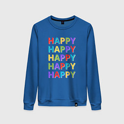 Свитшот хлопковый женский Разноцветное счастье, цвет: синий