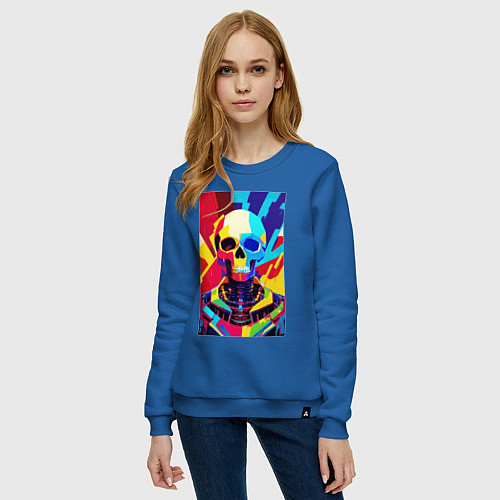 Женский свитшот Pop art skull / Синий – фото 3