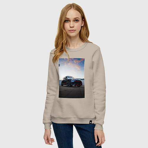 Женский свитшот Авто на фоне неба / Миндальный – фото 3
