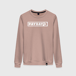 Свитшот хлопковый женский Payday 3 logo, цвет: пыльно-розовый
