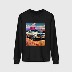 Свитшот хлопковый женский Авто Мустанг, цвет: черный