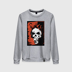 Свитшот хлопковый женский Punks skull, цвет: меланж