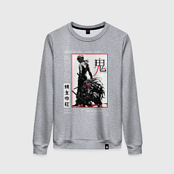 Свитшот хлопковый женский Танджиро взрослый - Клинок демонов, цвет: меланж