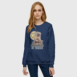 Свитшот хлопковый женский Хэллоуин на кладбище, цвет: тёмно-синий — фото 2